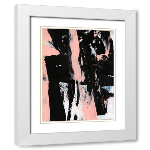 Black And Blush I White Modern Wood Framed Art Print with Double Matting by Harper, Ethan