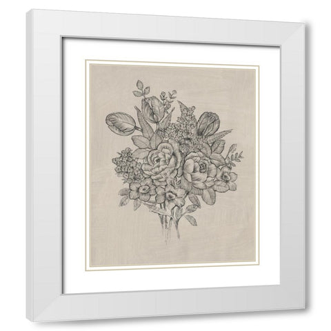 Floral Bouquet II White Modern Wood Framed Art Print with Double Matting by OToole, Tim