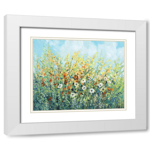 Summer Flowering I White Modern Wood Framed Art Print with Double Matting by OToole, Tim