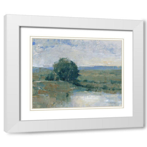 Riverbank Impression I White Modern Wood Framed Art Print with Double Matting by OToole, Tim