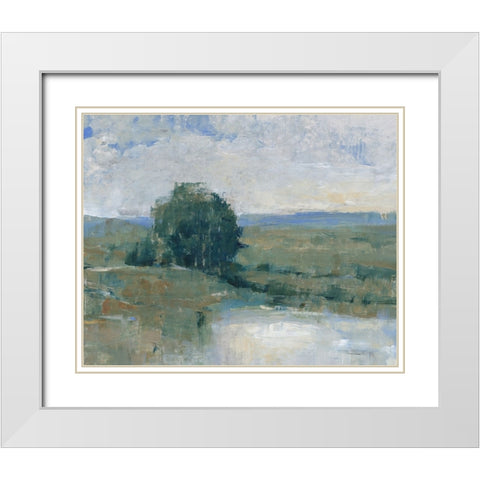 Riverbank Impression I White Modern Wood Framed Art Print with Double Matting by OToole, Tim