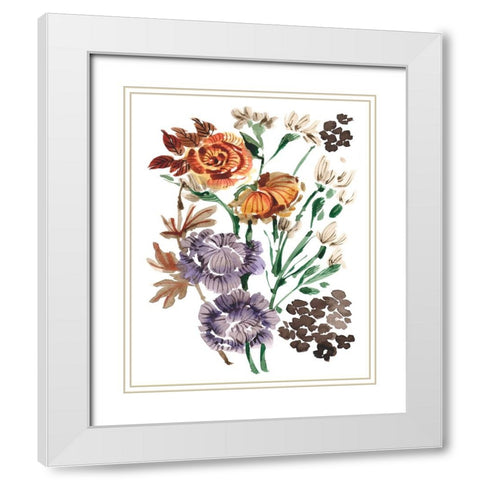 UA Autumn Garden Bouquet I White Modern Wood Framed Art Print with Double Matting by Zwara, Ania