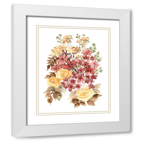 UA Autumn Garden Bouquet II White Modern Wood Framed Art Print with Double Matting by Zwara, Ania