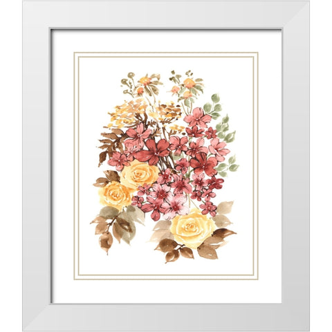 UA Autumn Garden Bouquet II White Modern Wood Framed Art Print with Double Matting by Zwara, Ania