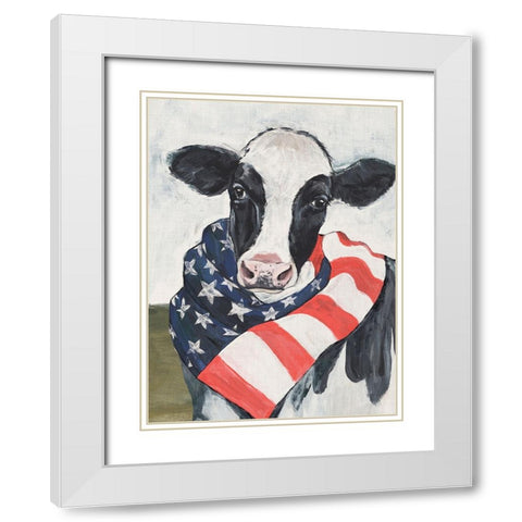 American Cow I White Modern Wood Framed Art Print with Double Matting by Warren, Annie