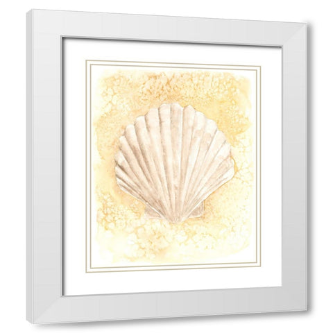 Salty Seashell II White Modern Wood Framed Art Print with Double Matting by Warren, Annie