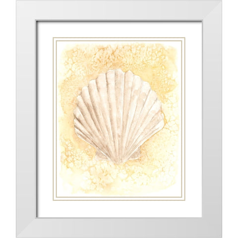 Salty Seashell II White Modern Wood Framed Art Print with Double Matting by Warren, Annie