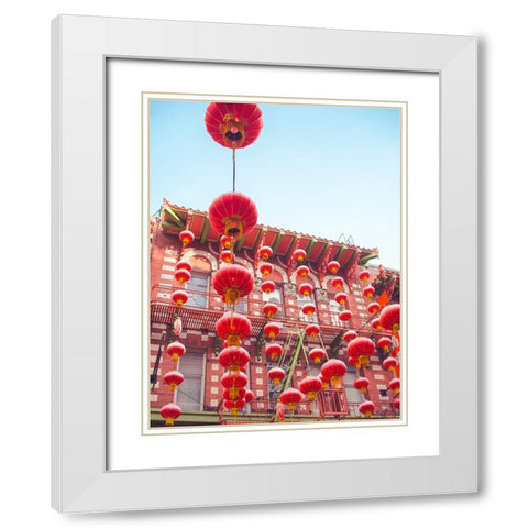 Lovely Lanterns I White Modern Wood Framed Art Print with Double Matting by Quintero, Sonja
