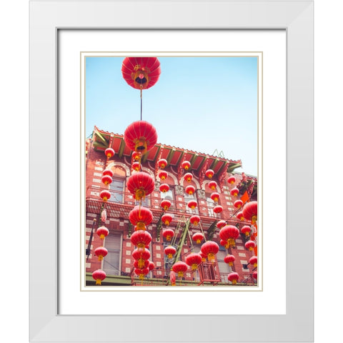 Lovely Lanterns I White Modern Wood Framed Art Print with Double Matting by Quintero, Sonja