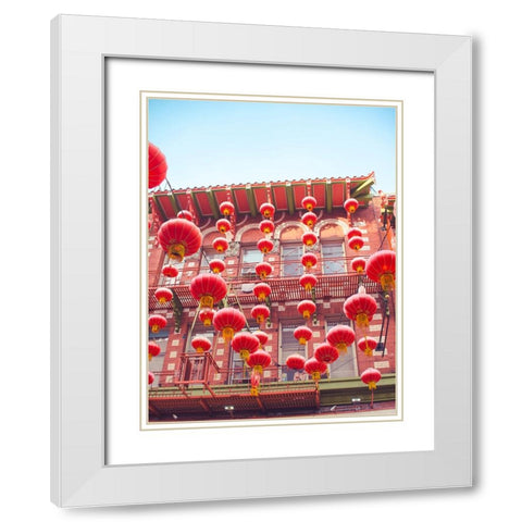 Lovely Lanterns II White Modern Wood Framed Art Print with Double Matting by Quintero, Sonja