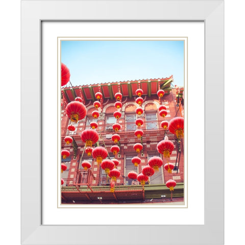 Lovely Lanterns II White Modern Wood Framed Art Print with Double Matting by Quintero, Sonja