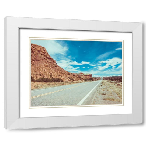 New Mexico Drive II White Modern Wood Framed Art Print with Double Matting by Quintero, Sonja