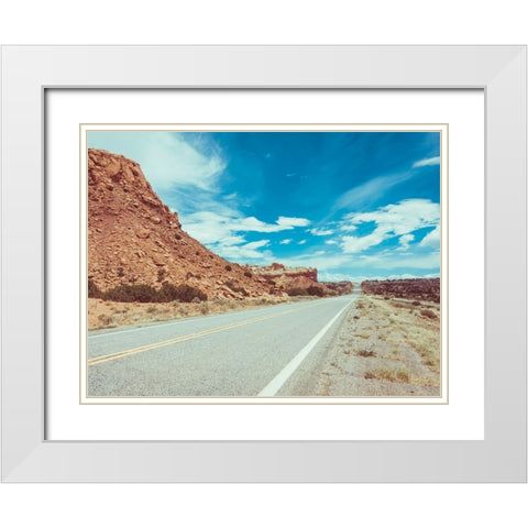 New Mexico Drive II White Modern Wood Framed Art Print with Double Matting by Quintero, Sonja