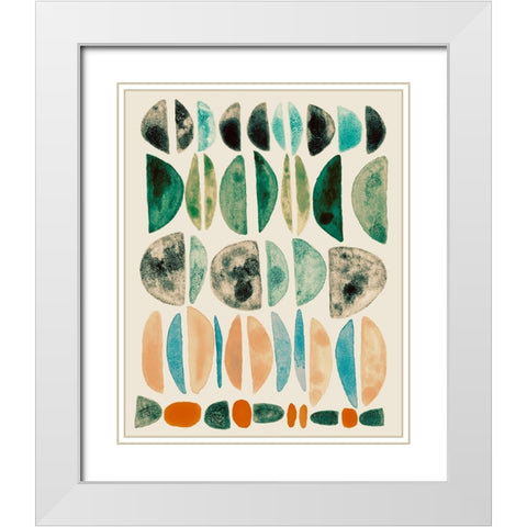Semi Stack I White Modern Wood Framed Art Print with Double Matting by Galapon, Nikki