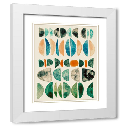 Semi Stack II White Modern Wood Framed Art Print with Double Matting by Galapon, Nikki