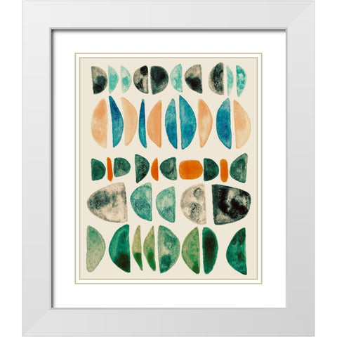 Semi Stack II White Modern Wood Framed Art Print with Double Matting by Galapon, Nikki