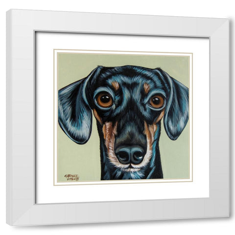 Traditional Dachshund White Modern Wood Framed Art Print with Double Matting by Vitaletti, Carolee