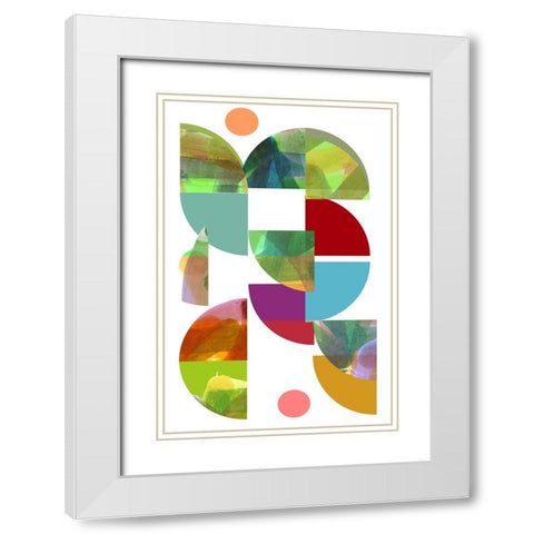 Dorset Shapes I White Modern Wood Framed Art Print with Double Matting by Cartissi
