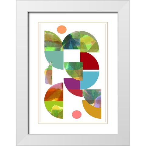 Dorset Shapes I White Modern Wood Framed Art Print with Double Matting by Cartissi