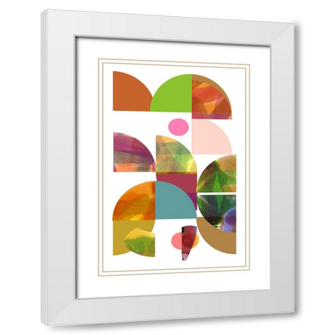 Dorset Shapes II White Modern Wood Framed Art Print with Double Matting by Cartissi