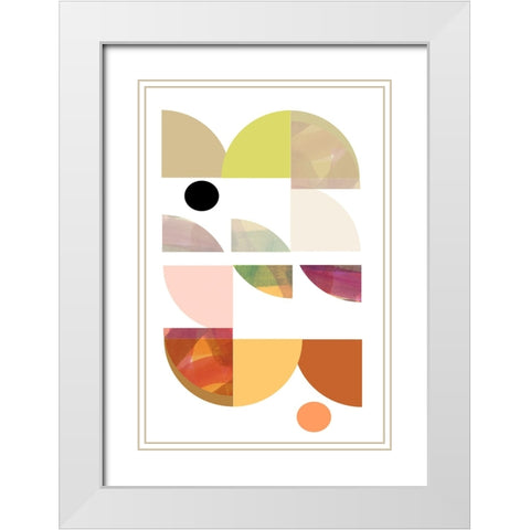 Dorset Shapes III White Modern Wood Framed Art Print with Double Matting by Cartissi
