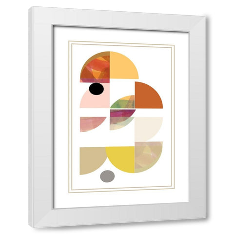 Dorset Shapes IV White Modern Wood Framed Art Print with Double Matting by Cartissi