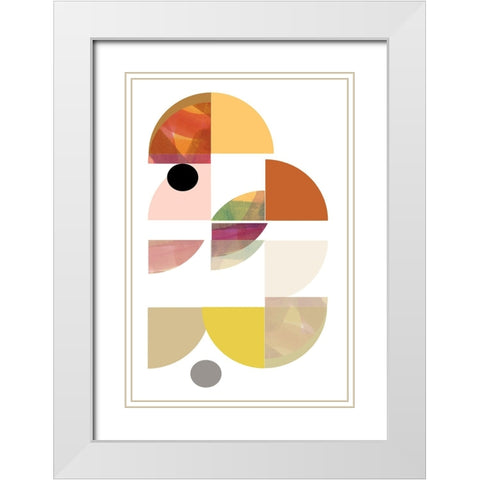 Dorset Shapes IV White Modern Wood Framed Art Print with Double Matting by Cartissi