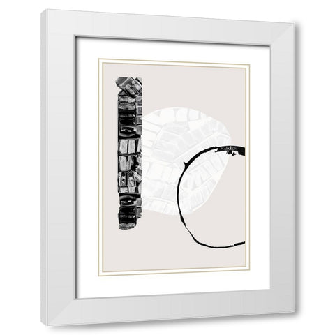 Zen Shapes I White Modern Wood Framed Art Print with Double Matting by Cartissi