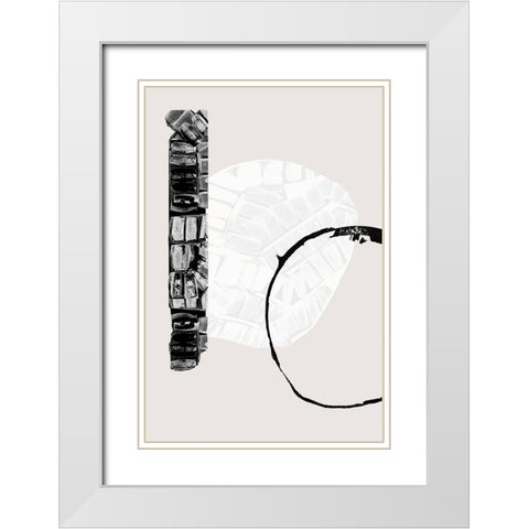 Zen Shapes I White Modern Wood Framed Art Print with Double Matting by Cartissi