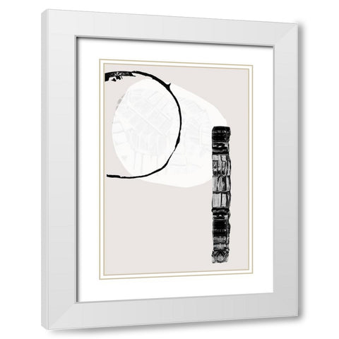 Zen Shapes II White Modern Wood Framed Art Print with Double Matting by Cartissi