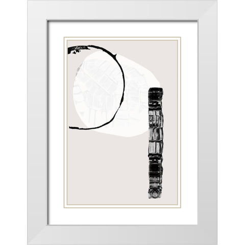 Zen Shapes II White Modern Wood Framed Art Print with Double Matting by Cartissi