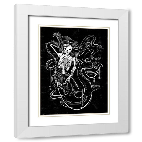 Pirate Mermaids II White Modern Wood Framed Art Print with Double Matting by Marr, Laura