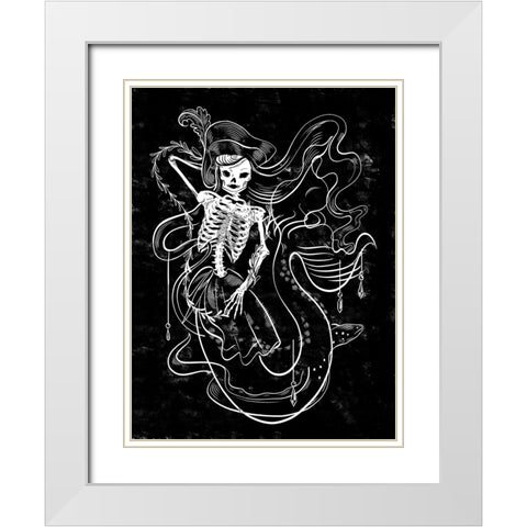 Pirate Mermaids II White Modern Wood Framed Art Print with Double Matting by Marr, Laura
