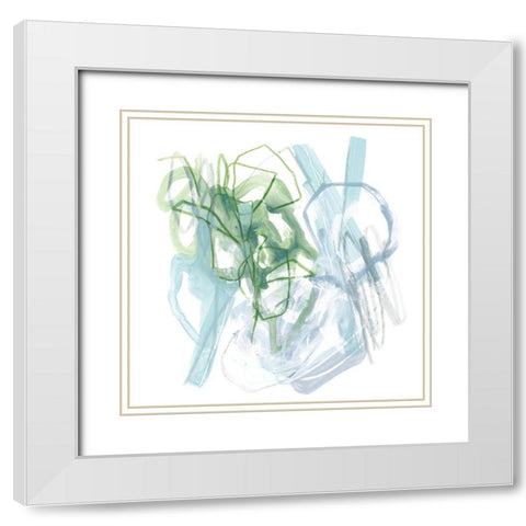 Water Sprig II White Modern Wood Framed Art Print with Double Matting by Vess, June Erica