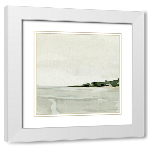 Beachside Walk I White Modern Wood Framed Art Print with Double Matting by Caroline, Emma