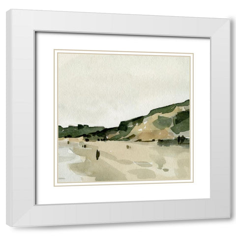 Beachside Walk II White Modern Wood Framed Art Print with Double Matting by Caroline, Emma