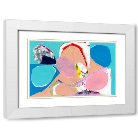 Color Trend I White Modern Wood Framed Art Print with Double Matting by Cartissi