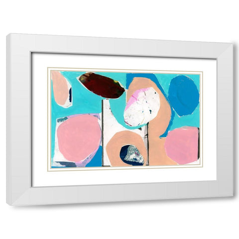 Color Trend II White Modern Wood Framed Art Print with Double Matting by Cartissi