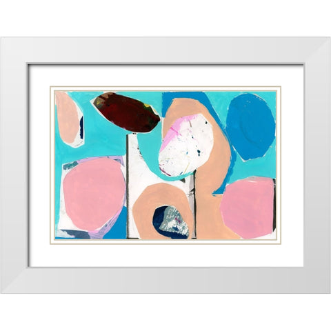Color Trend II White Modern Wood Framed Art Print with Double Matting by Cartissi