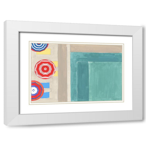 By the Pool I White Modern Wood Framed Art Print with Double Matting by Cartissi