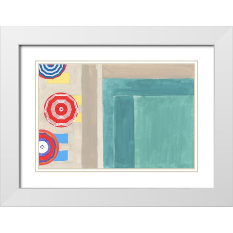 By the Pool I White Modern Wood Framed Art Print with Double Matting by Cartissi