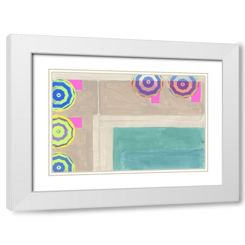 By the Pool III White Modern Wood Framed Art Print with Double Matting by Cartissi