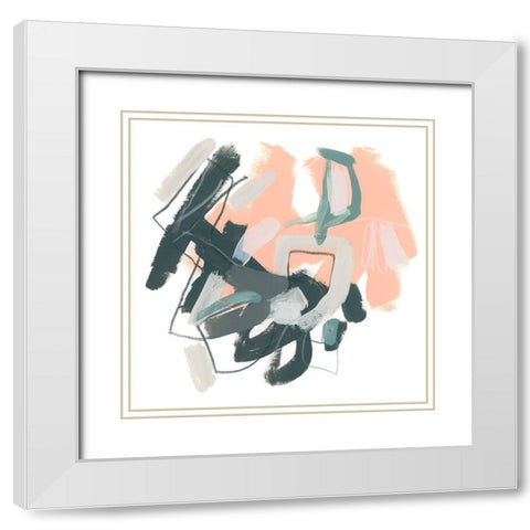 Coral Notation I White Modern Wood Framed Art Print with Double Matting by Vess, June Erica