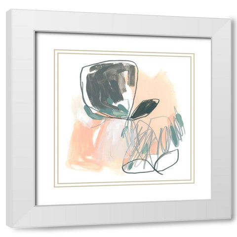 Coral Notation III White Modern Wood Framed Art Print with Double Matting by Vess, June Erica