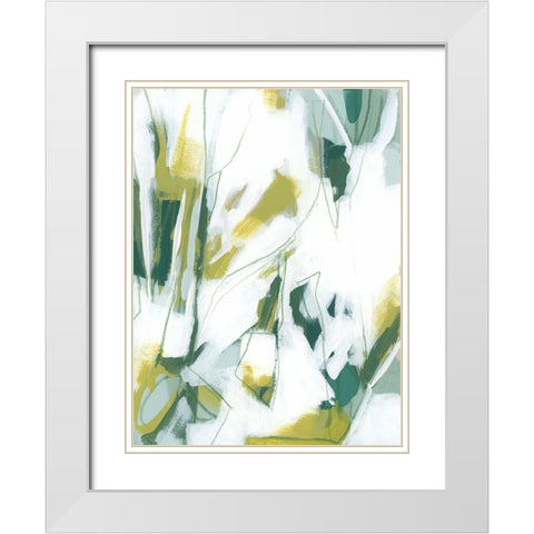 Emerald Ice IV White Modern Wood Framed Art Print with Double Matting by Vess, June Erica