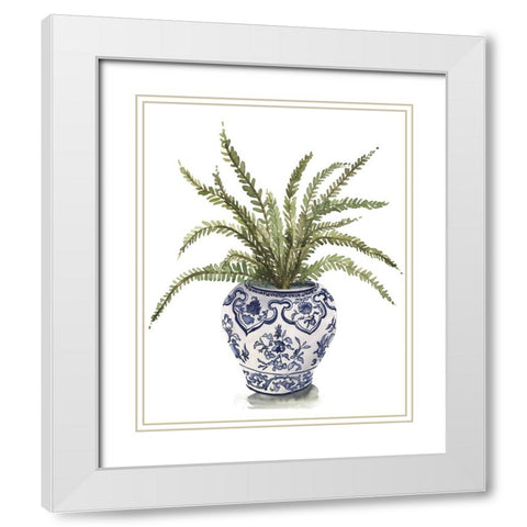 Fern House I White Modern Wood Framed Art Print with Double Matting by Wang, Melissa