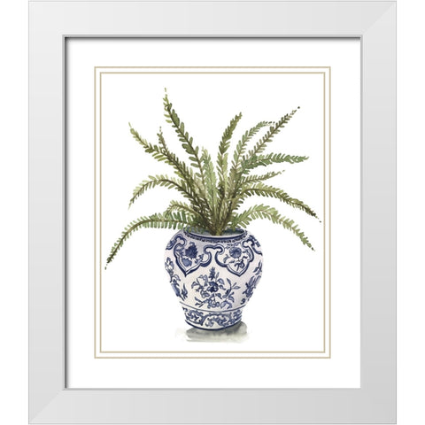 Fern House I White Modern Wood Framed Art Print with Double Matting by Wang, Melissa