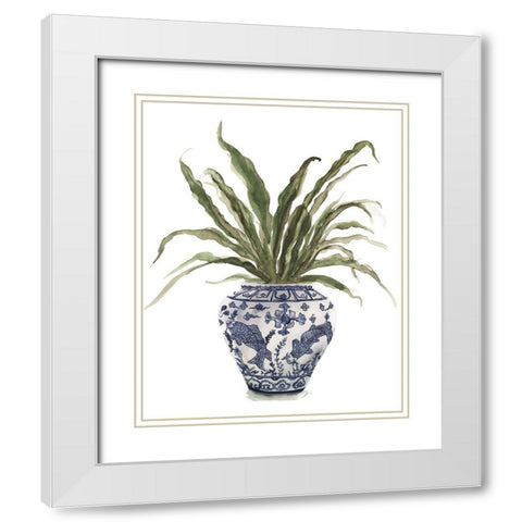 Fern House II White Modern Wood Framed Art Print with Double Matting by Wang, Melissa