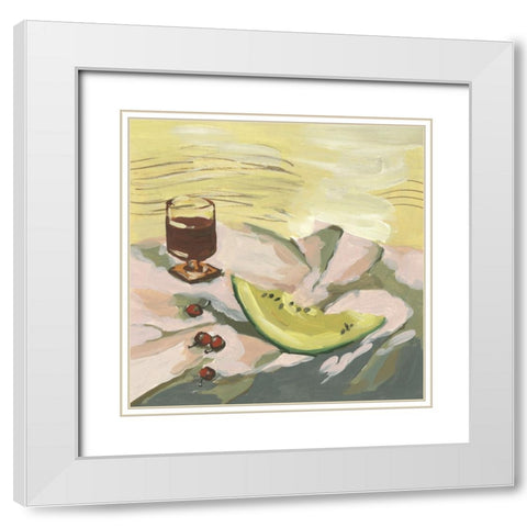 Picnic in the Grass II White Modern Wood Framed Art Print with Double Matting by Wang, Melissa