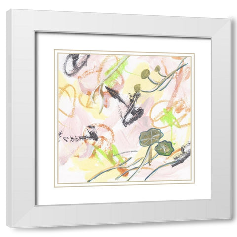 Chartreuse II White Modern Wood Framed Art Print with Double Matting by Wang, Melissa